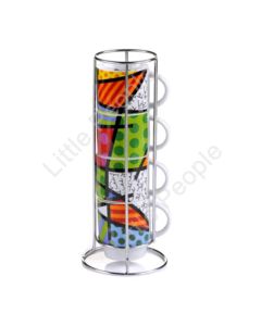 Disney Britto Stacked Cups – Hearts Patterns Figurine