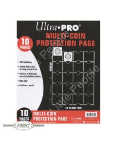 10 x PAGES ULTRA PRO COIN PAGES 20 POCKETS FOR ALBUM FOLDER DOUBLE THUMB CUTS