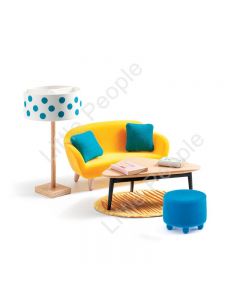 Djeco Modern Doll House Furniture Set - The Living Room