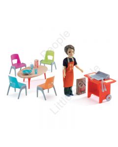 Djeco Modern Doll House  - Barbeque And Accessories