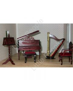 Dollhouse Hand Made Music Room 1:12th Scale Wooden Furniture Set retired