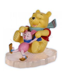Disney Showcase - Pooh & Piglet Ice Skating - Precious Moments Figurine last one