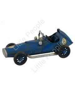 Race Car Blue 16cm Tin Collectable Gift