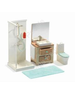 Djeco Modern Doll House Furniture Set - The Bathroom