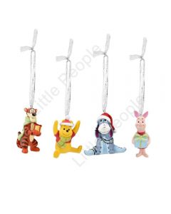 DISNEY CHRISTMAS BY WIDDOP AND CO HANGING ORNAMENTS:POOH & FRIENDS (SET OF 4)