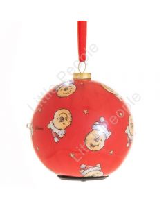 WINNIE THE POOH CHRISTMAS: LED FLASHING BAUBLE POOH PATTERN 7.5 cm