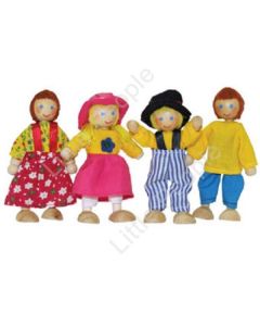 WOODEN FAMILY PEOPLE DOLLS FOR 1:12th SCALE HOUSE NEW 4